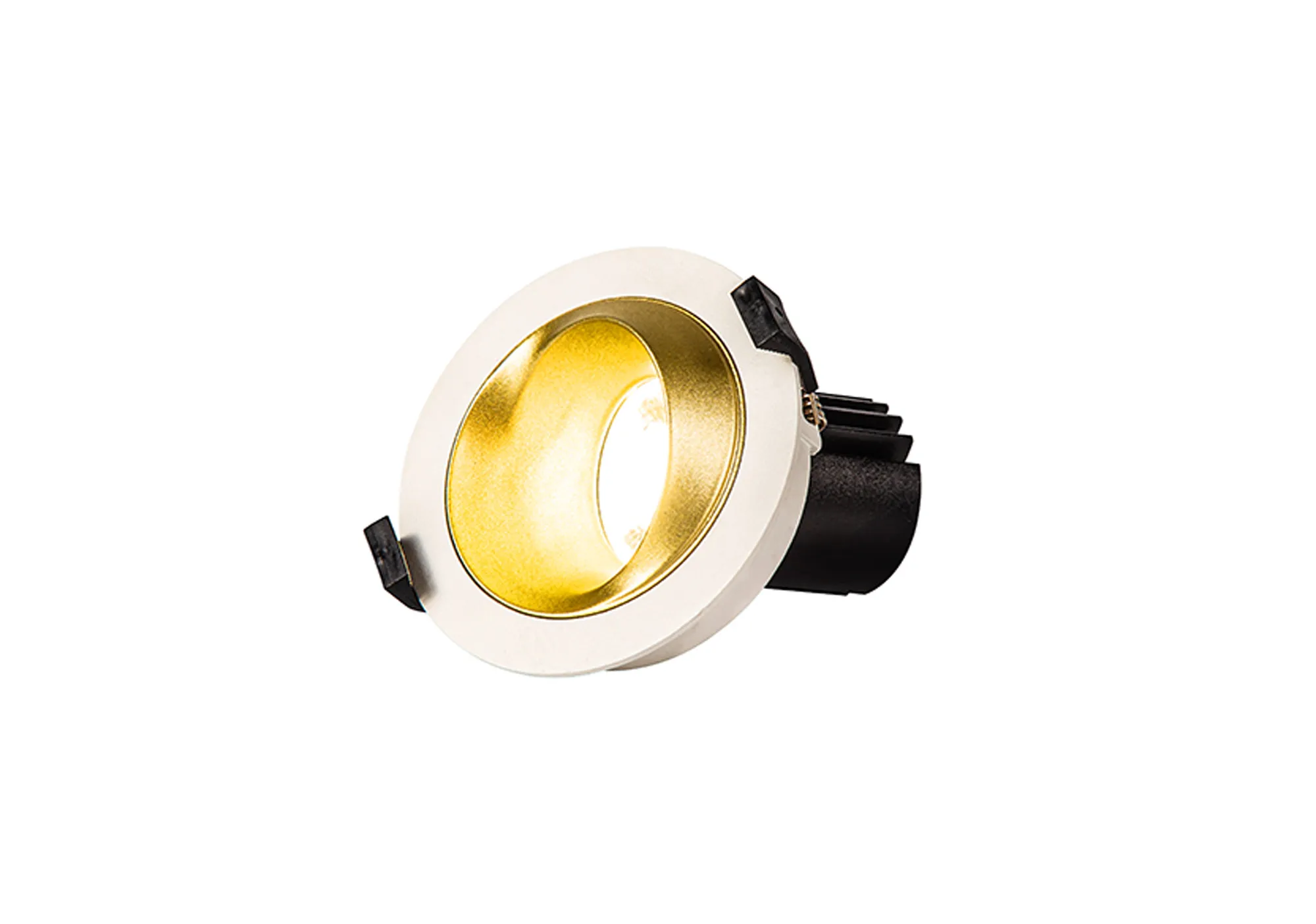 DM202367  Bonia 9 Tridonic Powered 9W 2700K 770lm 24° CRI>90 LED Engine White/Gold Fixed Recessed Spotlight, IP20